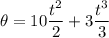 \theta=10\dfrac{t^2}{2}+3\dfrac{t^3}{3}