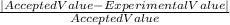 \frac{|Accepted Value - Experimental Value|}{AcceptedValue}