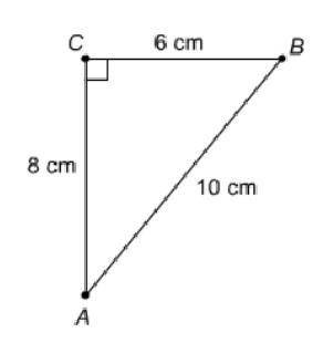 Which equation can be used to find b in the triangle below?  10 tan b - 8/10 tan b- 8/6 cose - 10/6