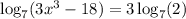 \log_7(3x^3-18)=3\log_7(2)