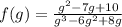 f(g)=\frac{g^2-7g+10}{g^3-6g^2+8g}