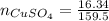 n_{CuSO_{4}} = \frac{16.34}{159.5}
