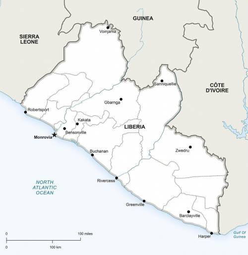 What nation is bordered by sierra leone and guinea to the north