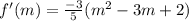 f'(m)=\frac{-3}{5}(m^2-3m+2)