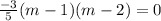 \frac{-3}{5}(m-1)(m-2)=0
