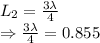 L_2=\frac{3\lambda}{4}\\\Rightarrow \frac{3\lambda}{4}=0.855