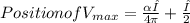 Position of V_{max}=\frac{\alpha λ}{4\pi}+\frac{λ}{2}\\