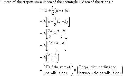 Why do we use the formula a+b divided by 2 to find the area of a trapezoid