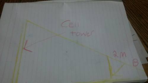 Aphone company needs to know how high a cell tower is, so it decides to use a 2 m pole and shadows c