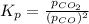 K_p=\frac{p_{CO_2}}{(p_{CO})^2}
