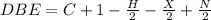 DBE=C+1-\frac{H}{2}-\frac{X}{2}+\frac{N}{2}