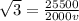 \sqrt3 = \frac{25500}{2000v}