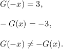 G(-x)=3,\\ \\-G(x)=-3,\\ \\G(-x)\neq -G(x).