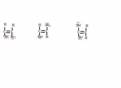 There are three different possible structures (known as isomers) of a dibromoethene molecule, c 2 h