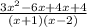 \frac{3x^2-6x+4x+4}{(x+1)(x-2)}
