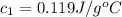 c_1=0.119J/g^oC