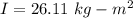 I=26.11\ kg-m^2