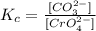 K_{c}=\frac{[CO_{3}^{2-}]}{[CrO_{4}^{2-}]}