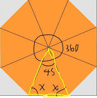 Find the measure of one interior angle of a rug shaped like a regular octagon