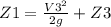 Z1 = \frac{V3^{2} }{2g} + Z3