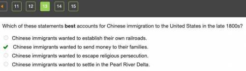 Which statements best accounts got chinese immigration to the united states in the late 1800