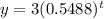 y=3(0.5488)^t
