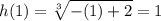 h(1)=\sqrt[3]{-(1)+2}=1