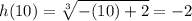 h(10)=\sqrt[3]{-(10)+2}=-2