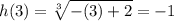 h(3)=\sqrt[3]{-(3)+2}=-1