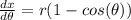 \frac{dx}{d\theta} = r(1 - cos(\theta))