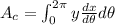 A_{c} = \int_{0}^{2\pi} y\frac{dx}{d\theta}d\theta