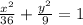 \frac{x^{2}}{36}+\frac{y^{2} }{9} = 1