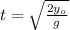 t=\sqrt{\frac{2 y_{o}}{g}}