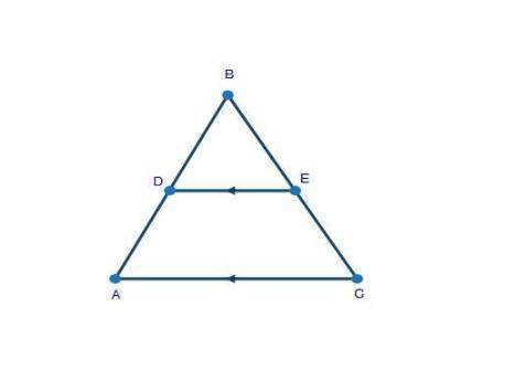 Question 4(multiple choice worth 2 points) (03.06 mc)  in δabc shown below, segment de is parallel t