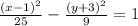 \frac{(x - 1)^{2} }{25} - \frac{ {(y + 3)}^{2} }{9} = 1