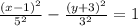 \frac{(x - 1)^{2} }{ {5}^{2} } - \frac{ {(y + 3)}^{2} }{ {3}^{2} } = 1