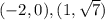 (-2,0),(1,\sqrt{7})