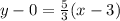 y-0=\frac{5}{3}(x-3)