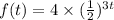 f(t)=4\times(\frac{1}{2})^{3t}
