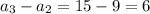 a_3-a_2=15-9=6