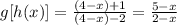g[h(x)] = \frac{(4 - x) + 1}{(4 - x) - 2} = \frac{5 - x}{2 - x}