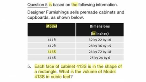 Each face of cabinet 413s is in the shape of a rectangle. what is the volume of model 413s in cubic