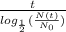 \frac{t}{log_{\frac{1}{2}}( \frac{N(t)}{N_0})}}