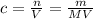 c = \frac{n}{V} = \frac{m}{MV}