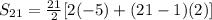 S_{21}=\frac{21}{2}[2(-5)+(21-1)(2)]