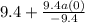 9.4+\frac{9.4a(0)}{-9.4}