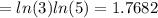 = ln(3)ln(5) = 1.7682