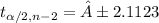 t_{\alpha/2,n-2} =± 2.1123