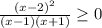 \frac{(x-2) ^ 2}{(x-1) (x + 1)}\geq0