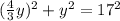 (\frac{4}{3}y)^{2} +y^{2} =17^{2}